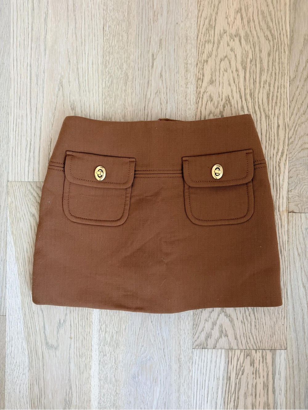 Zimmermann Brown/Tan Mini Skirt Flap Pockets